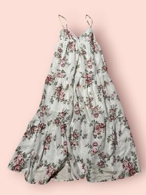 White Floral Tiered Maxi Dress